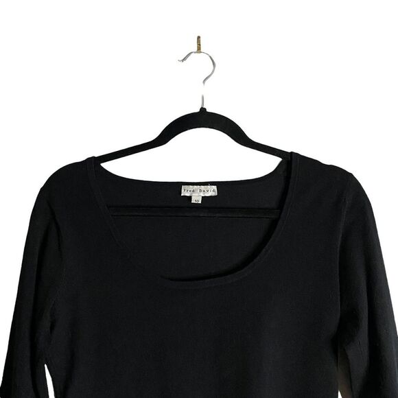 Fred David Women's Black Soft Knit Crewneck Top - Picture 2 of 5